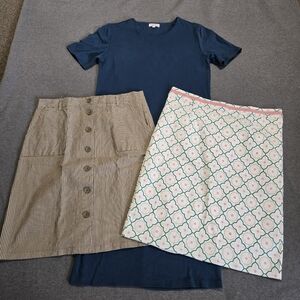 Sweet Salt Modest Clothing Lot Large Teal Sheath Dress Striped, Patterned Skirts